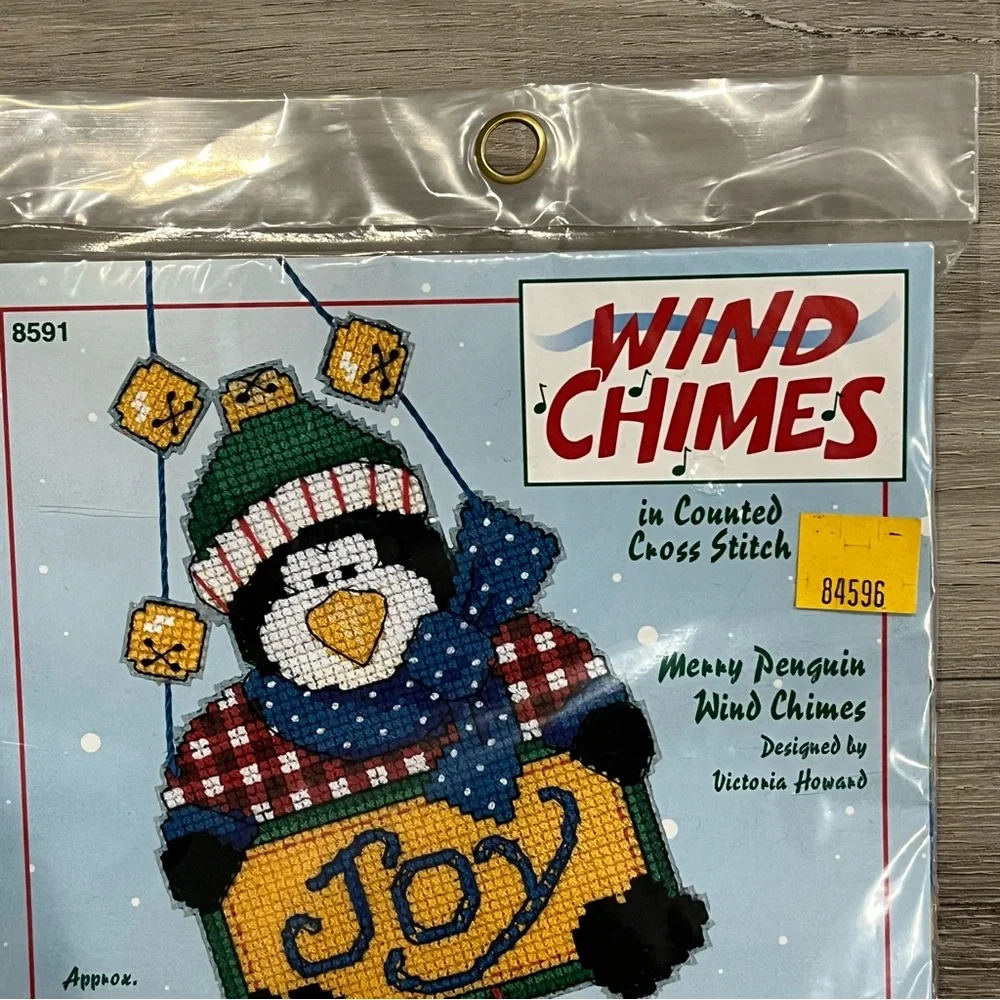 NWT Dimensions Wind Chimes Merry Penguin Counted Cross Stitch Kit - Picture 6 of 13